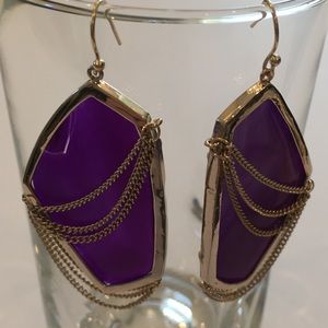 Kendra Scott Earrings (purple with gold hardware)